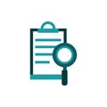 Clipboard document magnifier business strategy icon