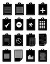 Clipboard documents icons set