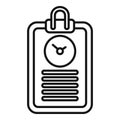 Clipboard duration event icon outline vector. Concept minute