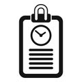 Clipboard duration event icon simple vector. Concept minute