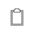 Clipboard empty line icon, outline vector sign, linear style pictogram isolated on white.