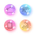 Clipboard, Euro rate and Diploma minimal line icons. For web application, printing. Vector