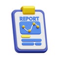 Clipboard with financial report and graph isolated on transparent background concept Royalty Free Stock Photo