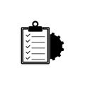Clipboard gear icon isolated on white background Royalty Free Stock Photo