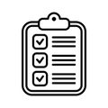 Clipboard icon. Checklist icon of an approved document. Project completed. Tasks vector icon. Task completed.