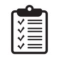 Clipboard icon. Checklist icon of an approved document. Project completed. Tasks vector icon. Task completed. Royalty Free Stock Photo