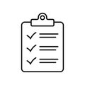 Clipboard icon. Checklist sign symbol.