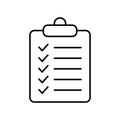 Clipboard icon. Checklist sign symbol.