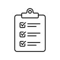 Clipboard icon. Checklist sign symbol.