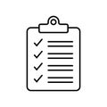 Clipboard icon. Checklist sign symbol.