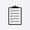 clipboard icon, clip board check list isolated on a white background Royalty Free Stock Photo
