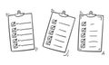 Clipboard icon design template handddrawn doodle style Royalty Free Stock Photo