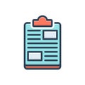 Color illustration icon for Clipboard, editor and checklist Royalty Free Stock Photo