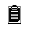 Black solid icon for Clipboard, list and paper