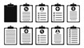 Clipboard Icon set. Royalty Free Stock Photo