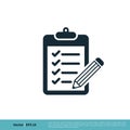 Clipboard Icon Vector Logo Template Illustration Design. Vector EPS 10 Royalty Free Stock Photo