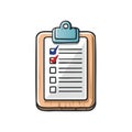 Clipboard Illustration with Checkmarks and Blank Boxes for Planning and Task Management Royalty Free Stock Photo