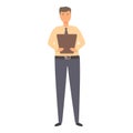 Clipboard inventory icon cartoon vector. Manager person