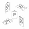 Clipboard Isometric & Flat - Black Outline icon vector