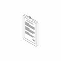 Clipboard Isometric left view - Black Outline icon vector isometric