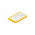Clipboard Isometric left view - White Background icon vector isometric
