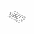 Clipboard Isometric right view - Black Outline icon vector isometric