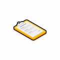 Clipboard Isometric right view - Black Stroke+Shadow icon vector isometric