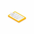 Clipboard Isometric right view - Shadow icon vector isometric