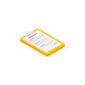Clipboard Isometric right view - White Background icon vector isometric