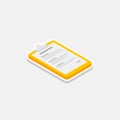 Clipboard Isometric right view - White Stroke+Shadow icon vector isometric