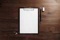 Clipboard, letterhead, pencil, eraser Royalty Free Stock Photo