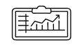 Clipboard with Line Graph Data Visualization Icon, vector design Generative AI Royalty Free Stock Photo