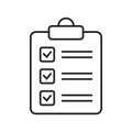 Clipboard line icon. Checklist sign symbol.