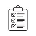 Clipboard line icon. Checklist sign symbol.