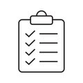 Clipboard line icon. Checklist sign symbol.