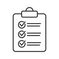 Clipboard line icon. Checklist sign symbol.