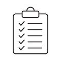 Clipboard line icon. Checklist sign symbol for web site and app design.