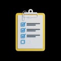 Completed task list on clipboard Royalty Free Stock Photo
