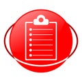 Clipboard list vector illustration, Red icon