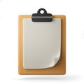 clipboard note taking paper 3d illustration rendering icon editable isolated