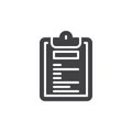 Clipboard notepad icon vector, filled flat sign