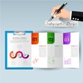 Clipboard paper annual report for business infographic design c