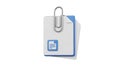 Document files clipboard with paper clip and document icon on white background Royalty Free Stock Photo