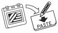 Clipboard with paste label, document editing function icon vector design Generative AI