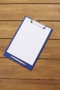 Clipboard and pen with empty paper Royalty Free Stock Photo