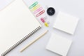 Clipboard with pencil and compass,business objects on white back Royalty Free Stock Photo