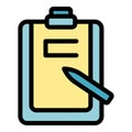 Clipboard pencil icon vector flat