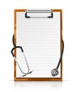 Clipboard with phonendoscope Royalty Free Stock Photo