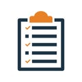 Clipboard, points, checklist icon. Glyph style vector EPS