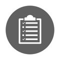 Clipboard, points, checklist icon. Gray vector graphics